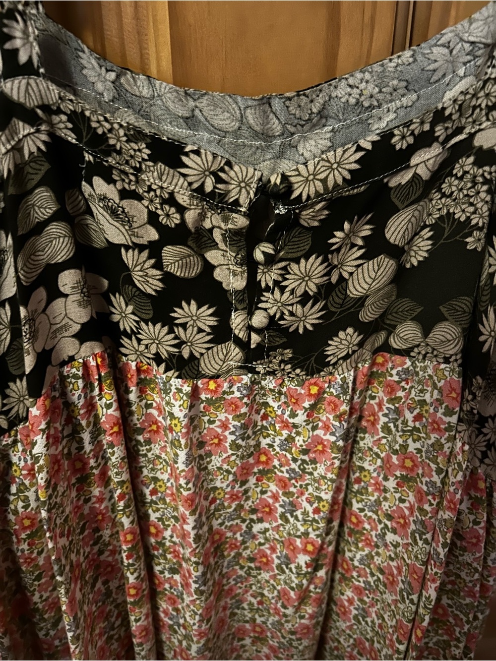 NATURAL LIFE Black Floral Print Maxi Dress size L - Picture 3 of 6